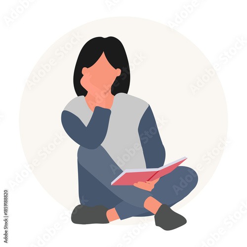 Illustration of Person Reading a Book
