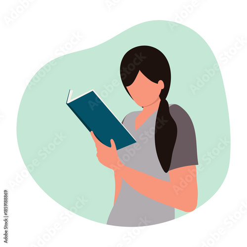 Illustration of Person Reading a Book