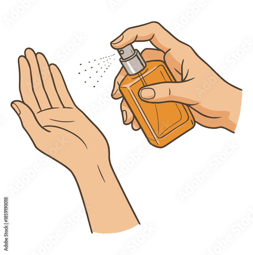 hand putting perfume on