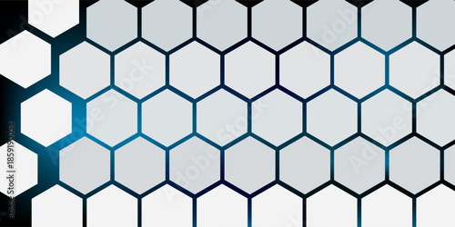 Futuristic abstract tech white 3D hexagon background. Medicine and biotechnology. Vector stock illustration.
