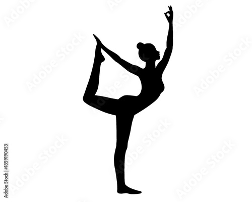 yoga woman silhouette, icon isolated on white background, type 1
