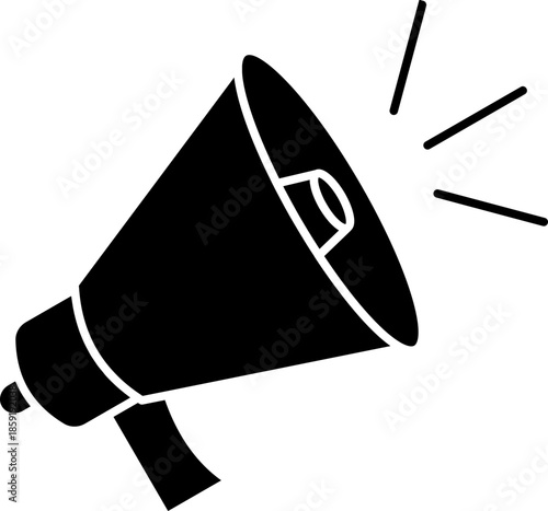 Megaphone icon silhouette, megaphone icon sketch, car horn silhouette, minimal audio symbol, minimal car horn icon vector illustration.megaphone line icon set vectors.A black megaphone silhouette icon