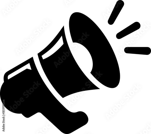 Megaphone icon silhouette, megaphone icon sketch, car horn silhouette, minimal audio symbol, minimal car horn icon vector illustration.megaphone line icon set vectors.A black megaphone silhouette icon