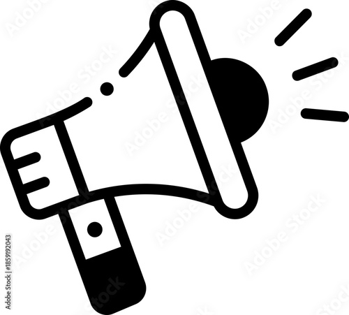 Megaphone icon silhouette, megaphone icon sketch, car horn silhouette, minimal audio symbol, minimal car horn icon vector illustration.megaphone line icon set vectors.A black megaphone silhouette icon