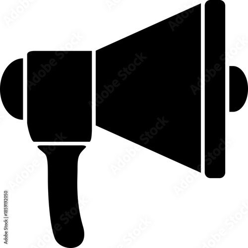 Megaphone icon silhouette, megaphone icon sketch, car horn silhouette, minimal audio symbol, minimal car horn icon vector illustration.megaphone line icon set vectors.A black megaphone silhouette icon