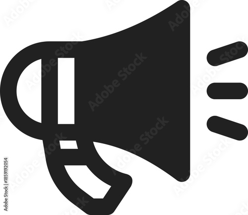 Megaphone icon silhouette, megaphone icon sketch, car horn silhouette, minimal audio symbol, minimal car horn icon vector illustration.megaphone line icon set vectors.A black megaphone silhouette icon