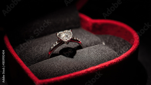 Wallpaper Mural Diamond engagement ring in heart shaped box on dark background with romantic lighting symbolizing love proposal and commitment Torontodigital.ca