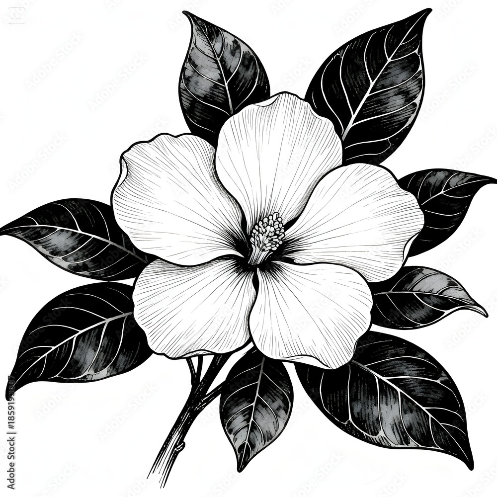 Fototapeta premium black and white flowers