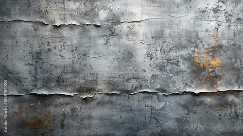 LinkedIn banner with gray grunge background, distressed weathered texture dust scratches dirt stains peeling paint, vintage metallic gritty aged style for branding