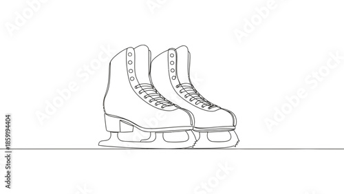 Pair of classic ice skates on a white background, ready for winter fun