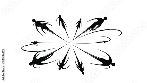 Abstract representation of dynamic energy or movement radiating outwards from a central point