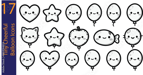 set of funny cartoon balloons