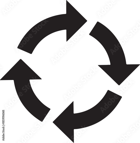 Circular arrows forming a recycling symbol