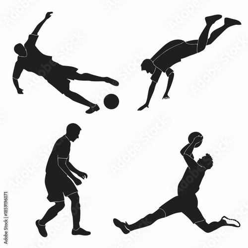 Football silhouettes