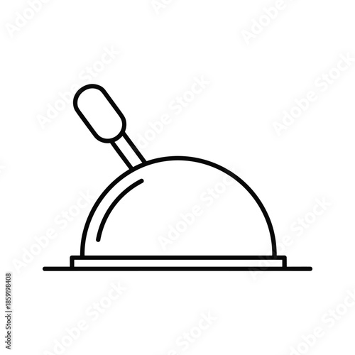 Serving Dish Cloche Icon Simple Line Art