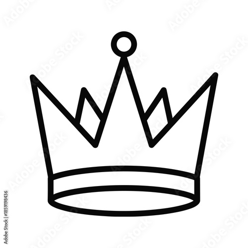 Black simple crown icon on white background