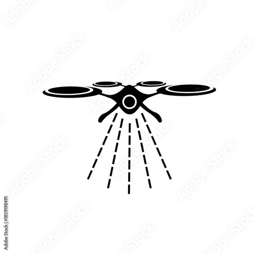 drone spraying icon on white background