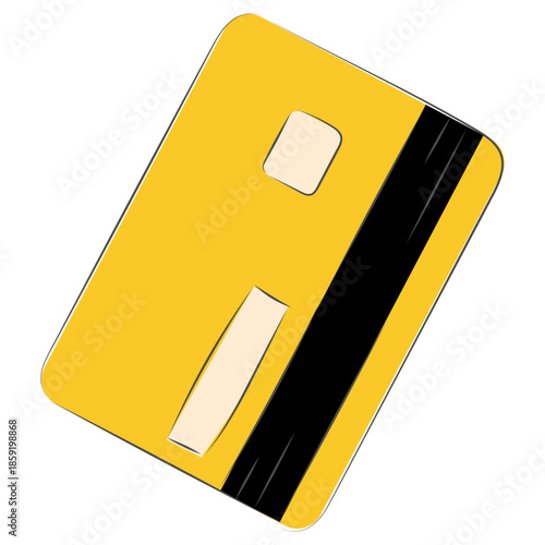 Yellow credit card illustration icon