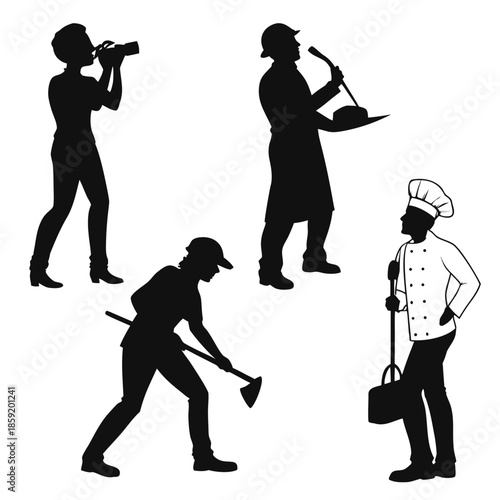 Silhouettes of professionals