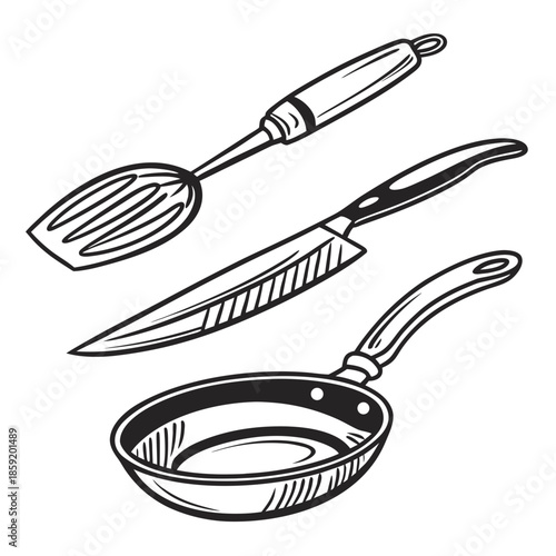 Kitchen utensils illustration