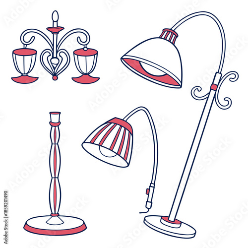 Collection of vintage lamps