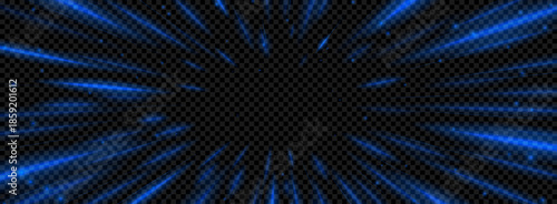 Dynamic energy speed lines concept. Vector dynamic motion acceleration effect. Glowing neon pink futuristic warp tunnel. Speed lines burst from center on dark background. Futuristic energy motion.