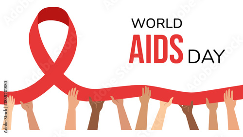 Diverse hands unite to support awareness for World AIDS Day