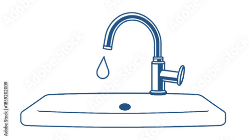 Leaking faucet dripping water into a clean white sink, symbolizing waste or a need for repair.
