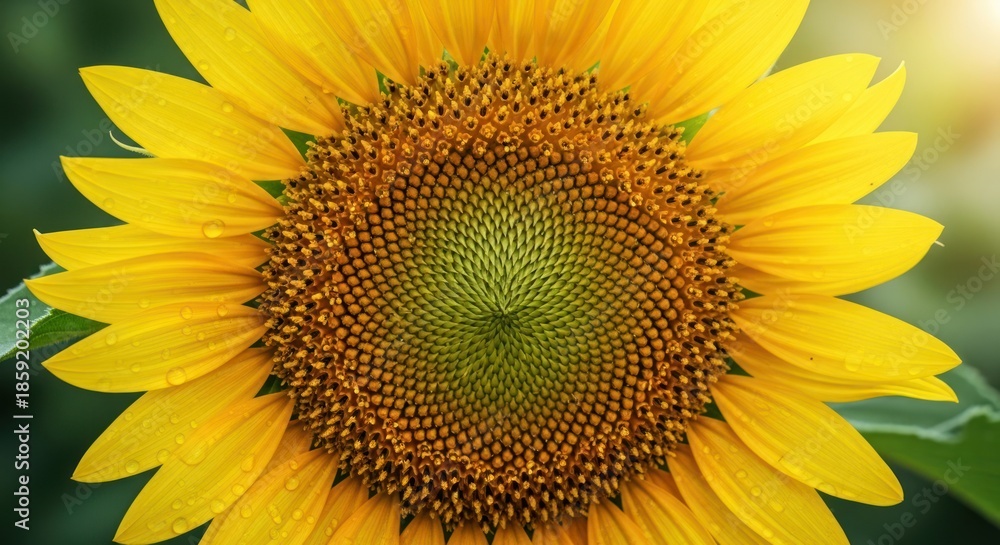 Obraz premium Close-up of a vibrant sunflower in full bloom, radiating warmth.