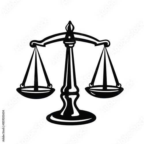 Justice Balance Scale Vector Icon