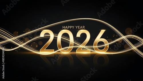 Large golden numbers 2026 with 