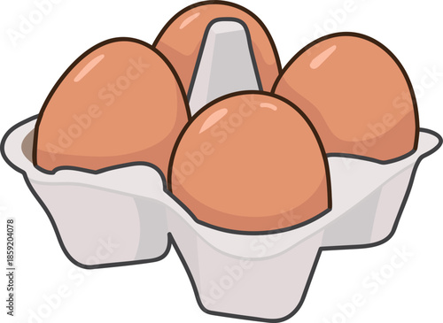 Vector Illustrationwr of Eggs in Egg Tray