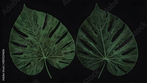 Tropical tree leaf vector illustration