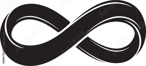 Black abstract infinity loop symbol