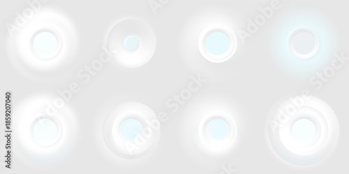 Set color circle gradient noise gradation. Abstract colorful watercolor blur mesh on isolated transparent background.