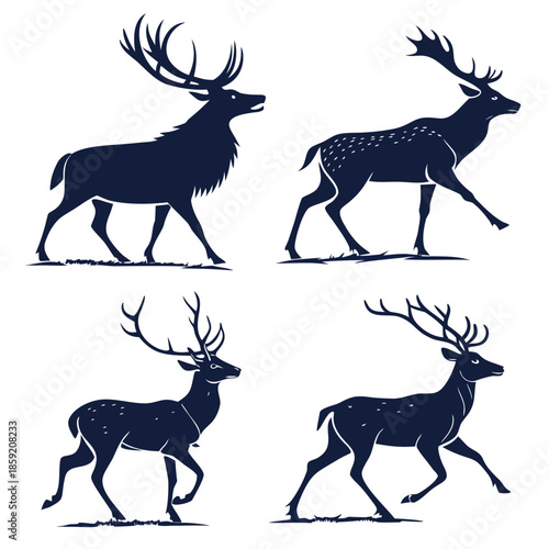 Collection of deer silhouettes