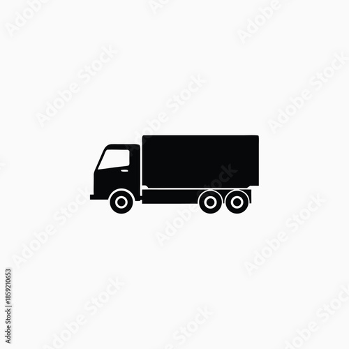 cargo truck icon silhoutte vector style template.