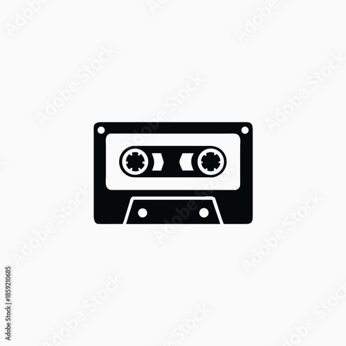 cassette tape icon silhoutte vector template