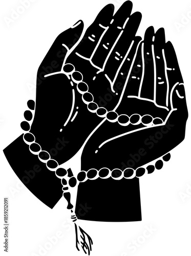 meditation illustration yoga silhouette mala logo buddhism icon relaxation outline woman prayer spiritual mantra traditional bead tibetan meditating peace shape sacred vector graphic background