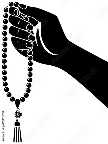 meditation illustration yoga silhouette mala logo buddhism icon relaxation outline woman prayer spiritual mantra traditional bead tibetan meditating peace shape sacred vector graphic background