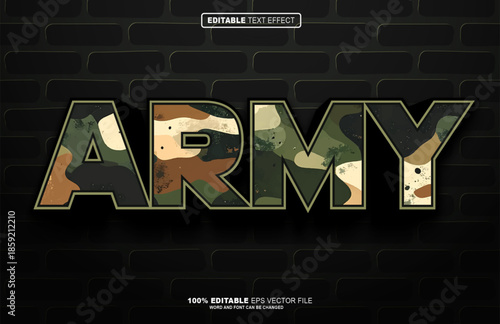 Army Camouflage 3D editable text effect