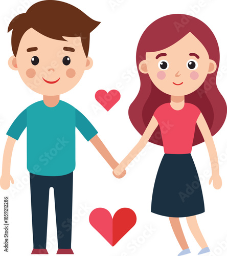 boy and girl with heart