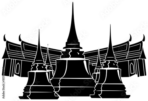 architecture illustration buddhism silhouette stupa logo asia icon travel outline religion landmark tourism temple buddhist building india monument ancient shape worship vector graphic background