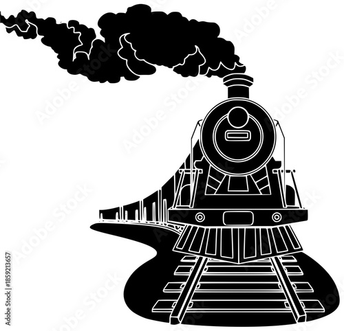 railway illustration transport silhouette travel logo transportation icon train outline vehicle railroad rail passenger speed locomotive station modern subway shape high vector graphic background