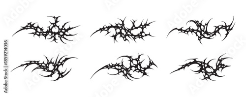 Neo Tribal Skeletal Web Sigilism: Asymmetrical Cyber Gothic Vector, Sharp Acid Venom Lines, Abstract Bone Spider Aesthetic for Dark Metal Streetwear and Cyberpunk Techwear Graphic Design.