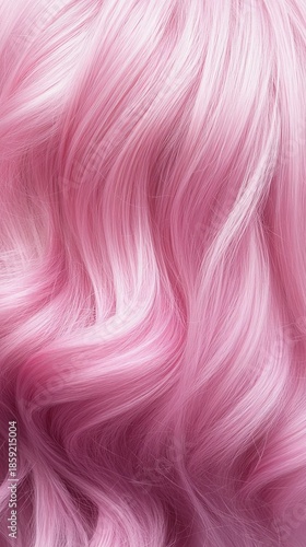 Silky baby pink hair, shoulder-length, sky pastel.