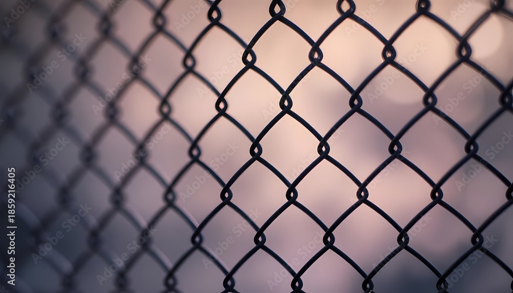 Naklejka premium Close up of a chain link fence with a blurred background