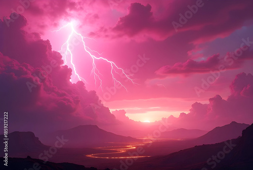 lightning in the mountains