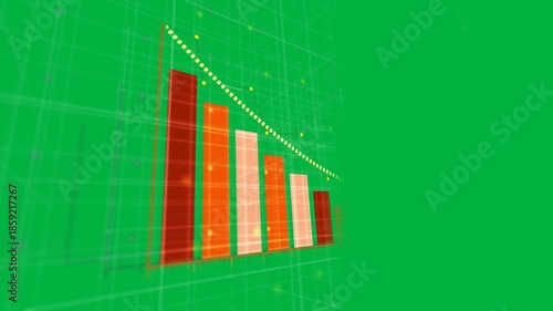 Animation of statistics recording with yellow arrow and grid on white background