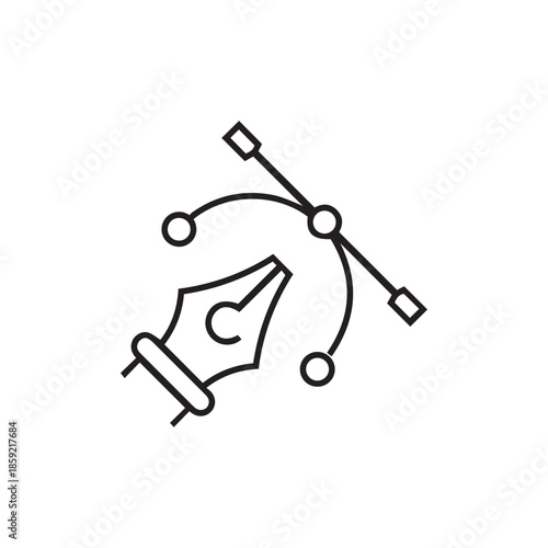 Fountain pen nib glyph icon
